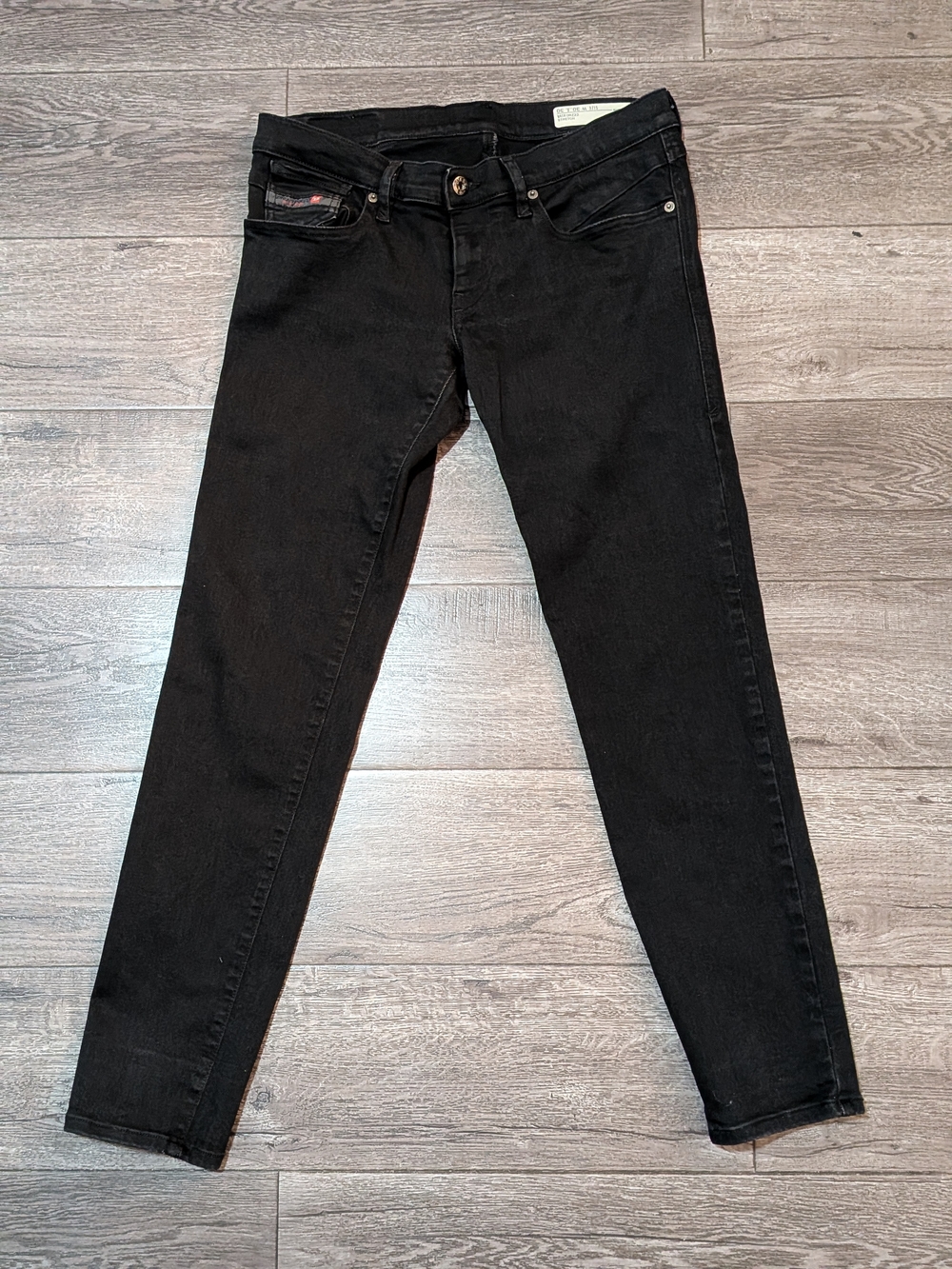 Diesel Getlegg Jeans Womens 30x30 Black Slim Skinny Low Waist Stretch 0RZ22 USA